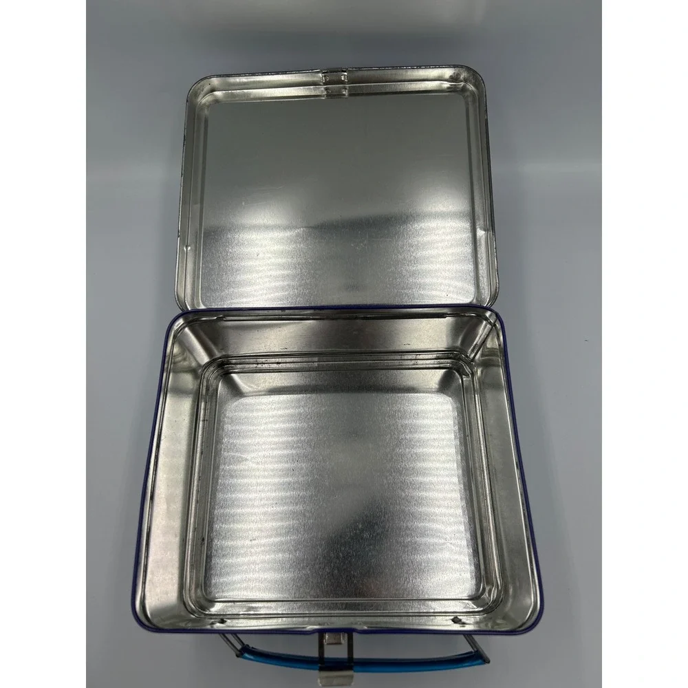 G Whiz Tom Corbett Space Cadet Metal Lunch Box Reproduction Blue Sci-Fi Retro